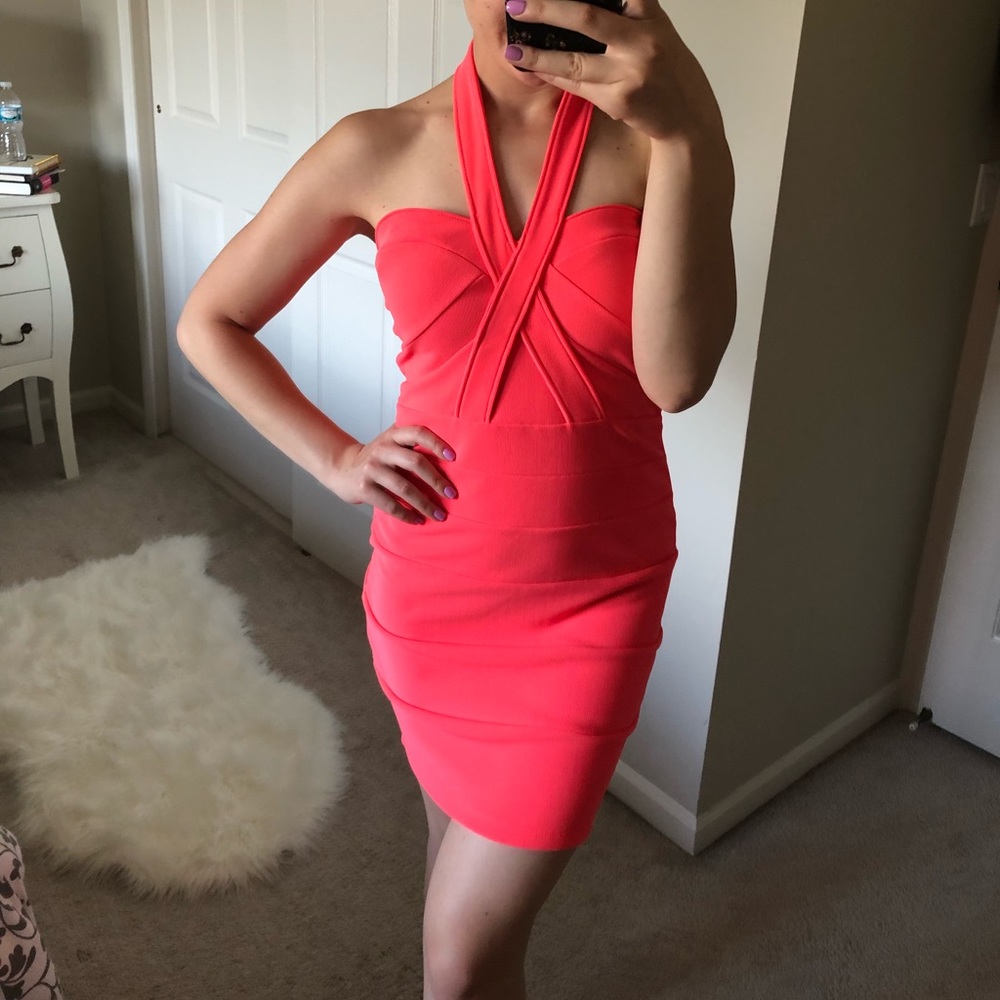 Topshop hot pink mini dress